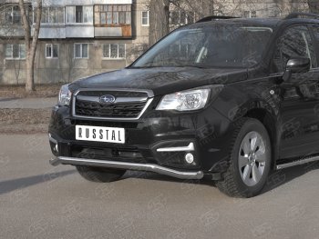 18 849 р. Защита переднего бампера SLITKOFF d63 волна Subaru Forester SJ рестайлинг (2016-2019)  с доставкой в г. Самара. Увеличить фотографию 2