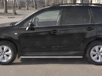 22 999 р. Пороги SLITKOFF d42 с листом Subaru Forester SJ рестайлинг (2016-2019) (лист алюминий, труба сталь)  с доставкой в г. Самара. Увеличить фотографию 2