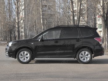 22 999 р. Пороги SLITKOFF d42 с листом Subaru Forester SJ рестайлинг (2016-2019) (лист алюминий, труба сталь)  с доставкой в г. Самара. Увеличить фотографию 3
