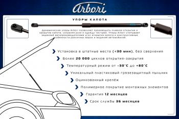 3 499 р. Упоры капота на Arbori Subaru XV GT/G24 дорестайлинг (2017-2021)  с доставкой в г. Самара. Увеличить фотографию 2