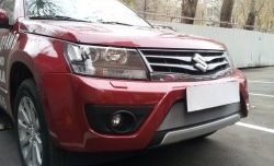 1 539 р. Сетка на бампер Russtal (хром) Suzuki Grand Vitara JT 5 дверей 2-ой рестайлинг (2012-2016)  с доставкой в г. Самара. Увеличить фотографию 2