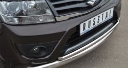 18 399 р. Защита переднего бампера (2 трубыØ76 и 42 мм, нержавейка) SLITKOFF Suzuki Grand Vitara JT 5 дверей 2-ой рестайлинг (2012-2016)  с доставкой в г. Самара. Увеличить фотографию 2