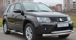 18 399 р. Защита переднего бампера (2 трубыØ76 и 42 мм, нержавейка) SLITKOFF Suzuki Grand Vitara JT 5 дверей 2-ой рестайлинг (2012-2016)  с доставкой в г. Самара. Увеличить фотографию 4
