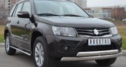 16 999 р. Защита переднего бампера (2 трубыØ75х42 мм, нержавейка) Russtal Suzuki Grand Vitara JT 5 дверей 2-ой рестайлинг (2012-2016)  с доставкой в г. Самара. Увеличить фотографию 4