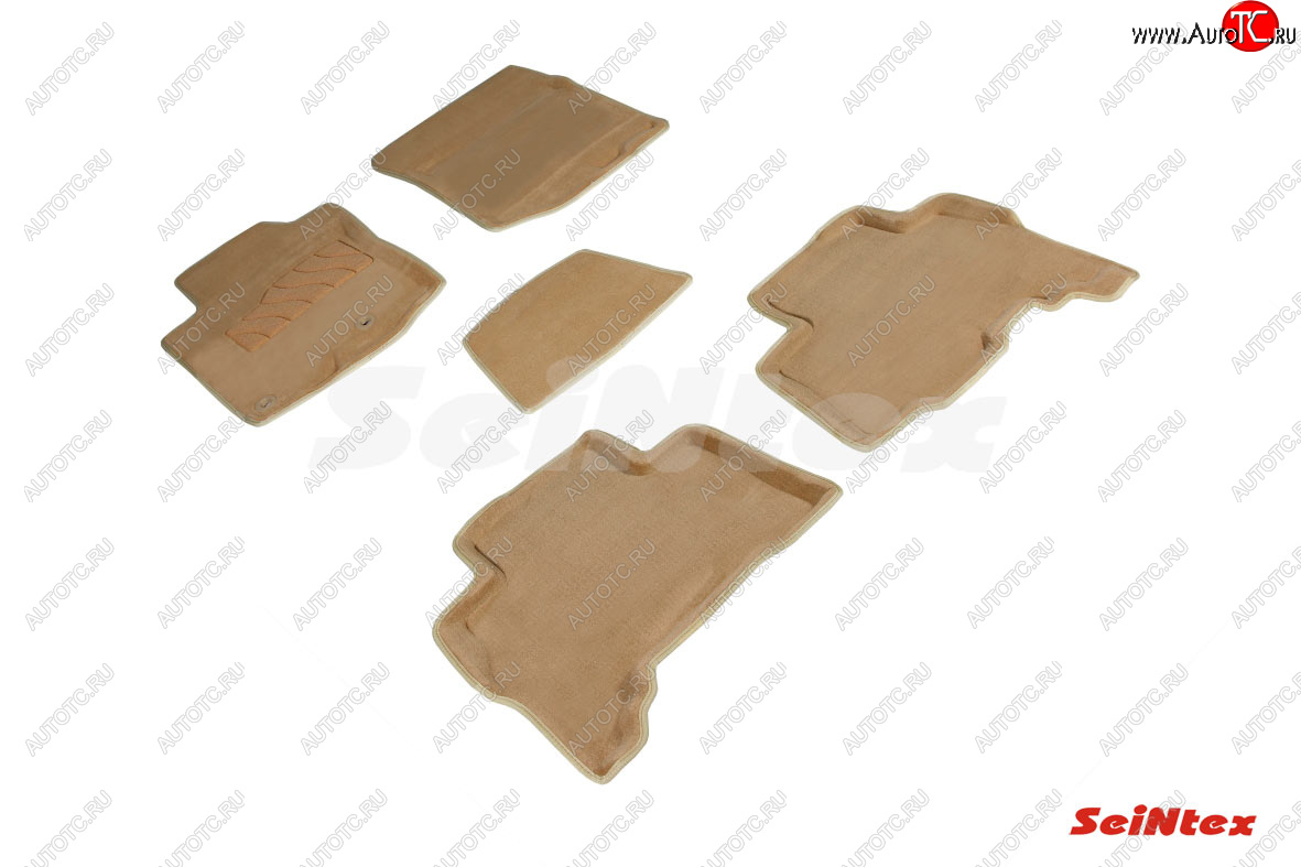 7 999 р. Текстильные 3D коврики в салон SEINTEX с подл  Toyota Land Cruiser Prado  J150 (2013-2020) 1-ый рестайлинг, 2-ой рестайлинг (бежевые)  с доставкой в г. Самара