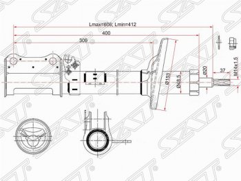 Левый амортизатор задний SAT Toyota Avensis T220 седан рестайлинг (2000-2003)