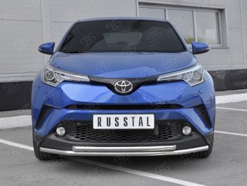 16 999 р. Защита переднего бампера (2 трубы Ø42 мм, нержавейка) SLITKOFF Toyota C-HR NGX10, ZGX10 дорестайлинг (2016-2019)  с доставкой в г. Самара. Увеличить фотографию 2