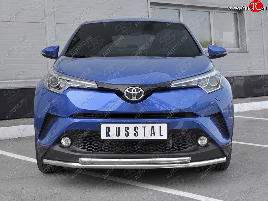 16 999 р. Защита переднего бампера (2 трубы Ø42 мм, нержавейка) SLITKOFF Toyota C-HR NGX10, ZGX10 дорестайлинг (2016-2019)  с доставкой в г. Самара
