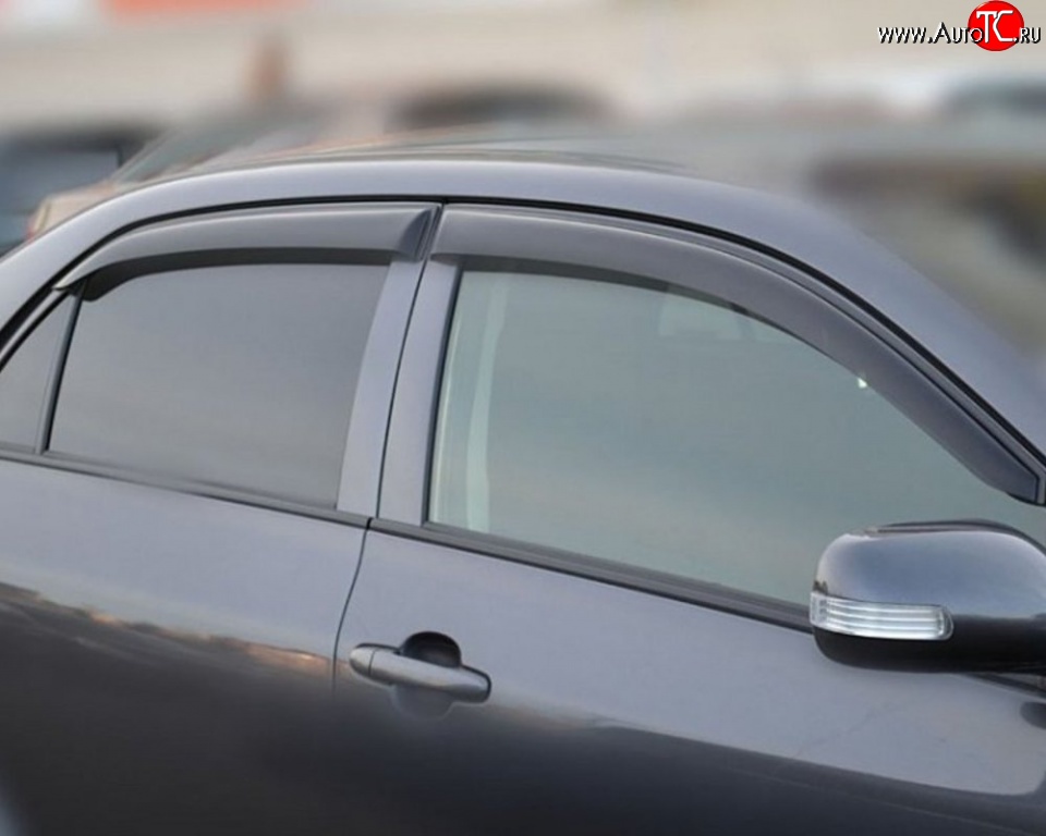 1 239 р. Комплект дефлекторов окон (ветровиков) 4 шт. (седан) Russtal Toyota Corolla E150 седан дорестайлинг (2006-2010)  с доставкой в г. Самара