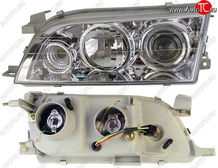 3 099 р. Левая фара SAT (хрусталь, линза) Toyota Corolla E100 седан (1991-2002)  с доставкой в г. Самара