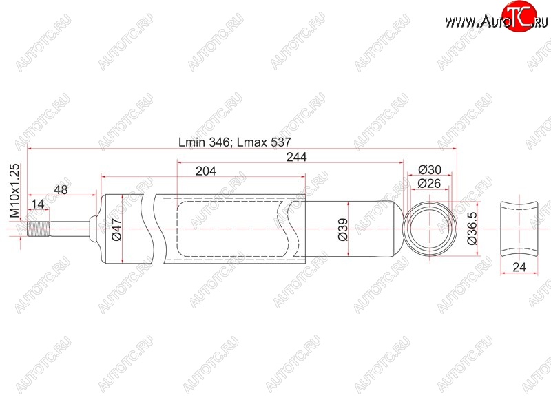 1 699 р. Амортизатор задний LH=RH SAT Toyota Corolla E100 седан (1991-2002)  с доставкой в г. Самара