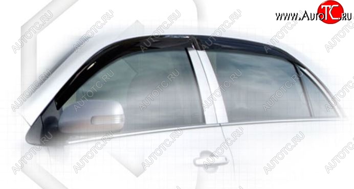 2 099 р. Дефлектора окон CA-Plastic Toyota Corolla E150 седан дорестайлинг (2006-2010) (Classic полупрозрачный, Без хром.молдинга, Крепление только на скотч)  с доставкой в г. Самара