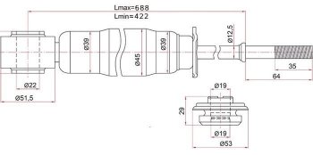 Амортизатор задний LH=RH SAT Toyota Estima AHR10,XR30, XR40 (2000-2006)