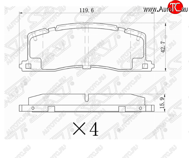 919 р. Комплект задних тормозных колодок SAT Toyota Estima Emina XR10, XR20 минивэн дорестайлинг (1992-1994)  с доставкой в г. Самара