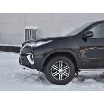 19 899 р. Защита переднего бампера (2 трубы Ø63 и 75х42 мм, нержавейка) Russtal Toyota Fortuner AN160 дорестайлинг (2015-2020)  с доставкой в г. Самара. Увеличить фотографию 4