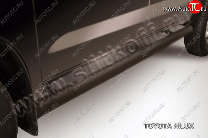 12 999 р. Защита порогов Slitkoff Toyota Hilux AN10,AN20 дорестайлинг (2004-2008) (Цвет: серебристый)  с доставкой в г. Самара