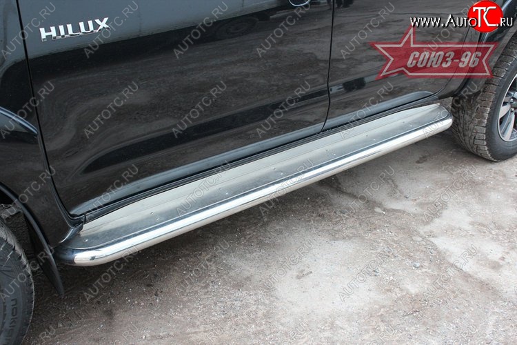21 689 р. Защита порогов с листом Souz-96 (d60). Toyota Hilux AN10,AN20 дорестайлинг (2004-2008)  с доставкой в г. Самара