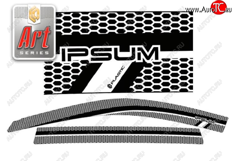 2 399 р. Дефлектора окон (M10G-M15G) CA-Plastic Toyota Ipsum SXM10 дорестайлинг (1995-1998) (Серия Art графит, Без хром.молдинга, Крепление только на скотч)  с доставкой в г. Самара