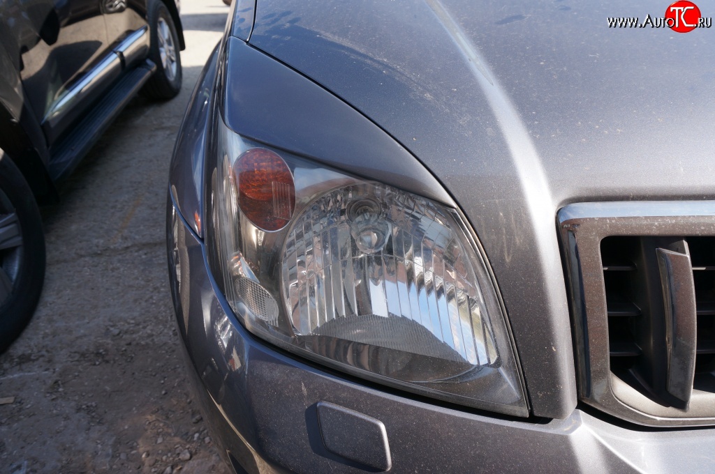 2 249 р. Реснички на фары Sport  Toyota Land Cruiser Prado  J120 (2002-2009) (Неокрашенные)  с доставкой в г. Самара