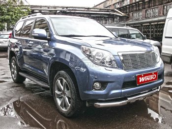 15 799 р. Защита переднего бампера WINBO (Ø76 мм, нержавейка)  Toyota Land Cruiser Prado ( J120,  J150) (2002-2013) дорестайлинг  с доставкой в г. Самара. Увеличить фотографию 3