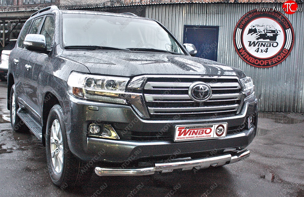 15 499 р. Защита переднего бампера WINBO (Ø76 мм, нержавейка)  Toyota Land Cruiser  200 (2015-2021) 2-ой рестайлинг  с доставкой в г. Самара