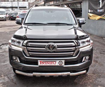 15 499 р. Защита переднего бампера WINBO (Ø76 мм, нержавейка)  Toyota Land Cruiser  200 (2015-2021) 2-ой рестайлинг  с доставкой в г. Самара. Увеличить фотографию 2