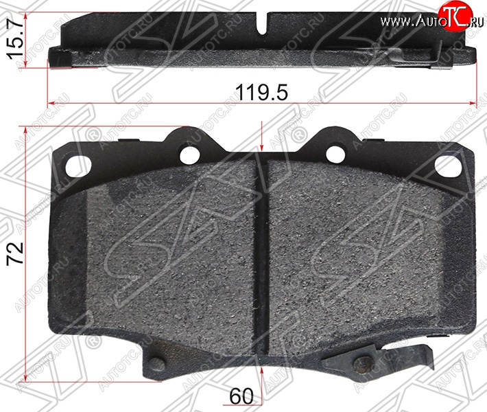 1 049 р. Колодки тормозные передние SAT Toyota Land Cruiser 80 (1989-1997)  с доставкой в г. Самара