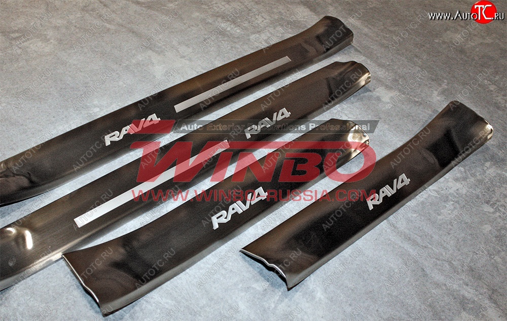 4 449 р. Комплект накладок порогов c подсветкой Winbo  Toyota RAV4  XA40 (2015-2019) 5 дв. рестайлинг  с доставкой в г. Самара