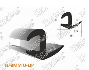 197 р. Универсальный уплотнитель FlexLine (8 mm U-LIP, 1 погонный метр) Mercedes-Benz GLK class X204 рестайлинг (2012-2015)  с доставкой в г. Самара. Увеличить фотографию 2