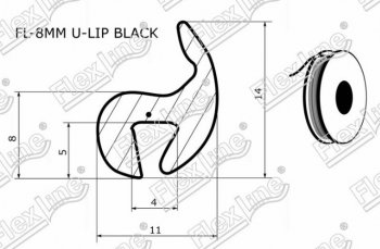 197 р. Универсальный уплотнитель FlexLine (жесткий профиль 8 mm U-LIP, 1 погонный метр) Mercedes-Benz GLK class X204 рестайлинг (2012-2015)  с доставкой в г. Самара. Увеличить фотографию 2