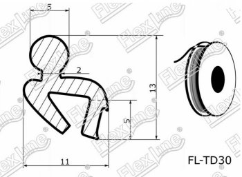 197 р. Универсальный уплотнитель (подложка) FlexLine (13 mm, 1 погонный метр) Mercedes-Benz GLK class X204 рестайлинг (2012-2015)  с доставкой в г. Самара. Увеличить фотографию 2