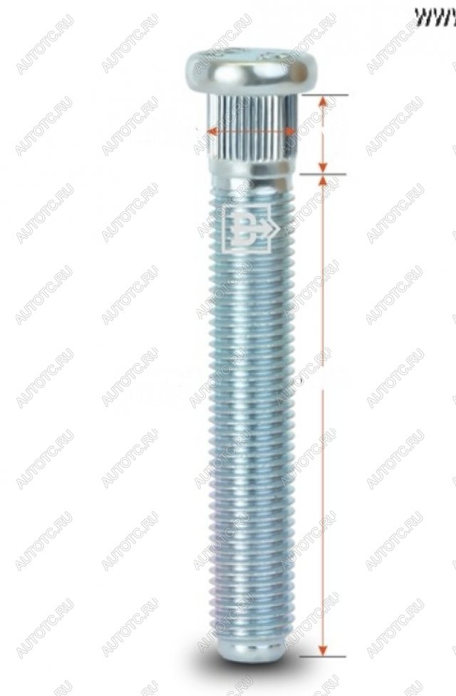 249 р. Забивная шпилька M12x1.5 x 62.0 (Дакромет) Вектор Mitsubishi Pajero Mini H53/H58 (2008-2012)