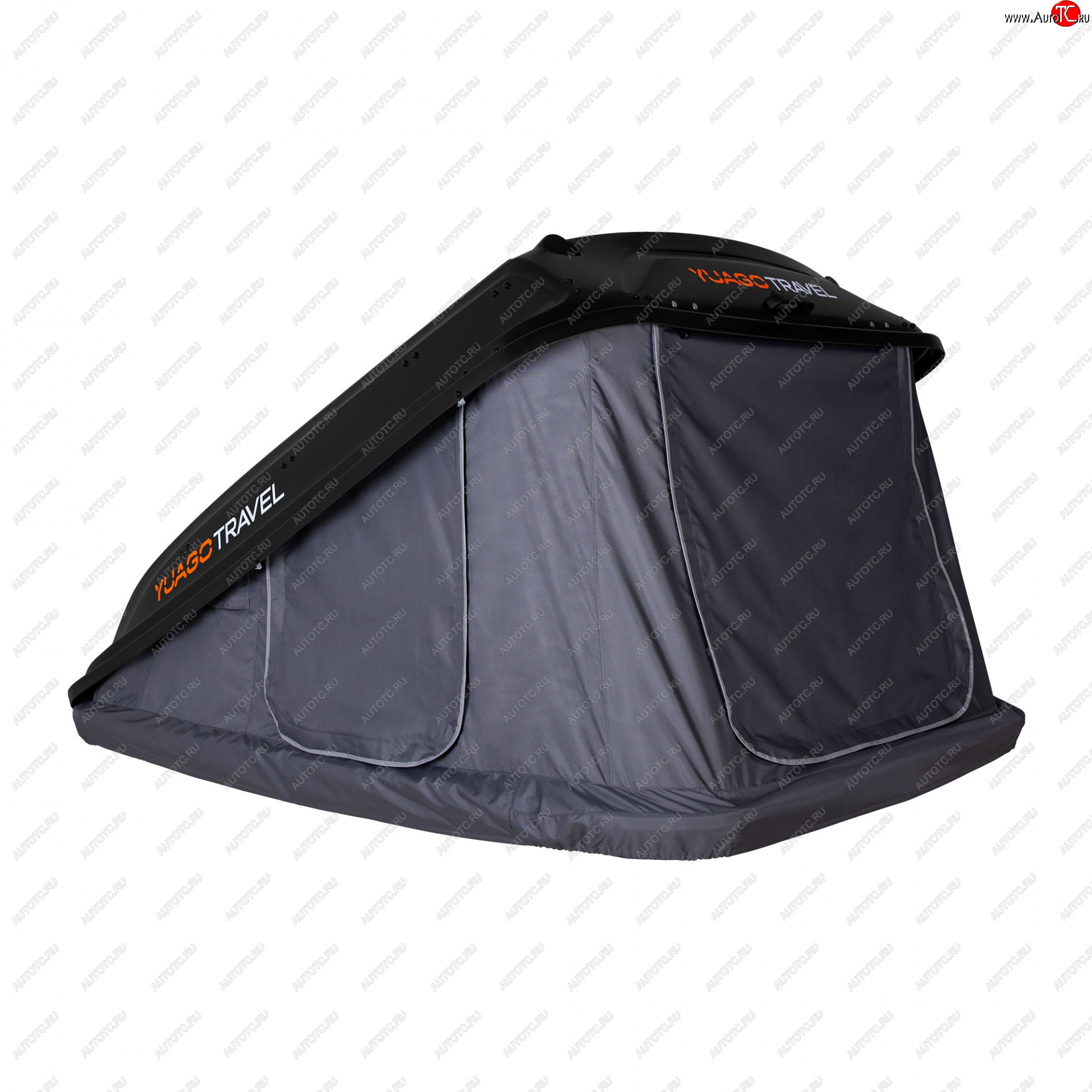 121 999 р. Багажный бокс-палатка Yuago Travel 2.0 (зима, 1000 л/230x160x35 см) на крышу Daewoo Kalos (2002-2008) (Черный бокс, тент графит)  с доставкой в г. Самара