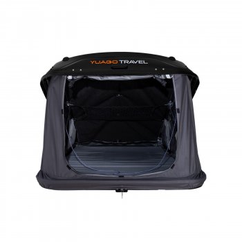 121 999 р. Багажный бокс-палатка Yuago Travel 2.0 (зима, 1000 л/230x160x35 см) на крышу Daewoo Kalos (2002-2008) (Черный бокс, тент графит)  с доставкой в г. Самара. Увеличить фотографию 2