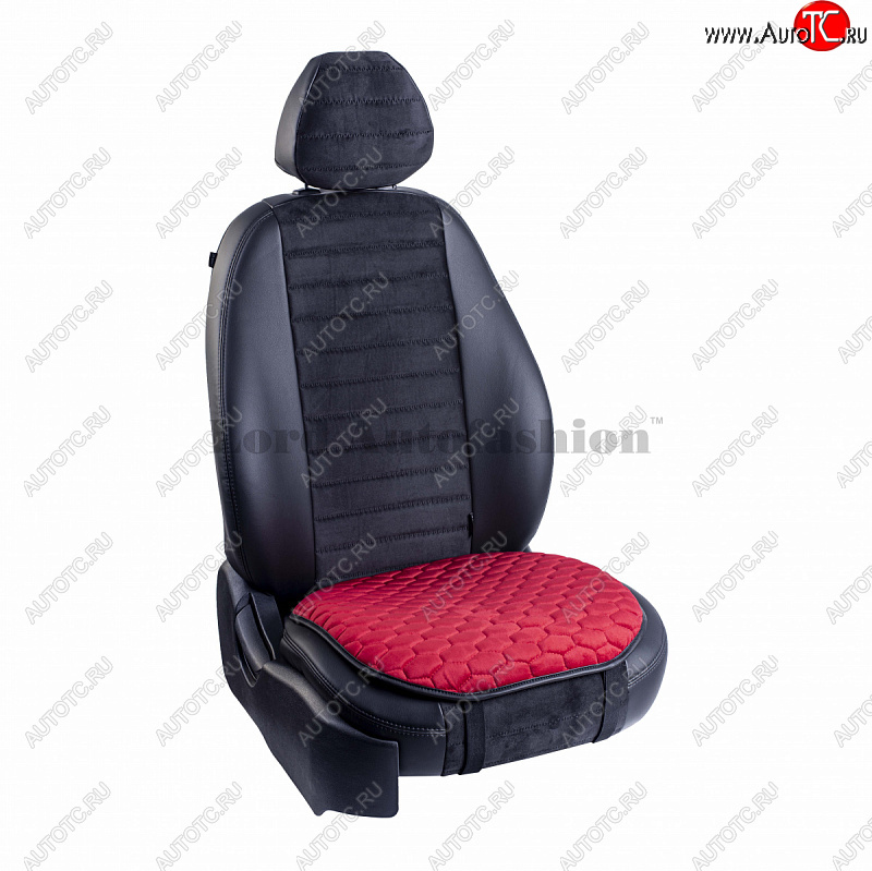 1 029 р. Подушка для сиденья универсальная Lord Autofashion Комфорт+ (велюр) Ford Focus 3 хэтчбэк рестайлинг (2014-2019) (Красный)  с доставкой в г. Самара