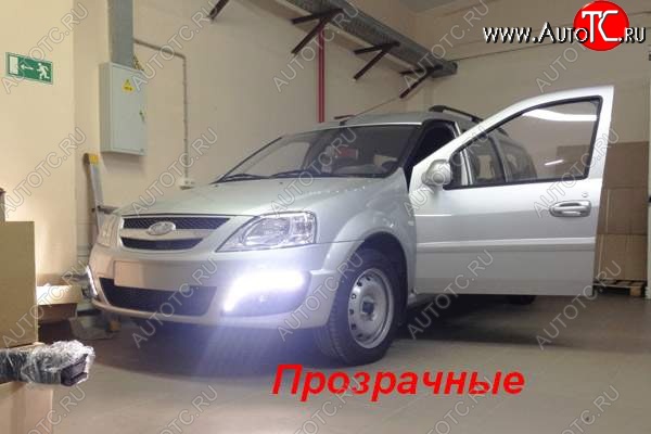 5 299 р. Вставки под ПТФ с ДХО в передний бампер Тюн-Авто  Лада Ларгус (2012-2021) дорестайлинг R90 (Стандарт)  с доставкой в г. Самара