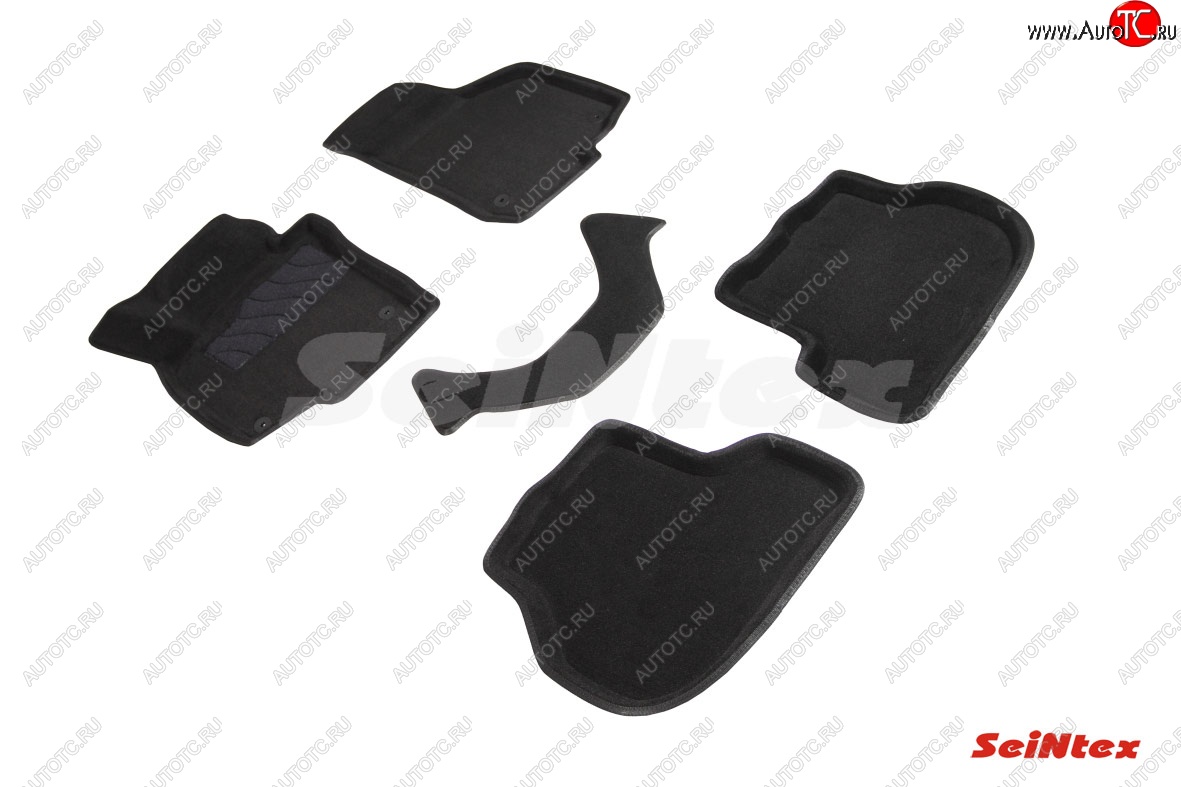 7 649 р. Комплект ворсовых ковриков в салон Seintex (3D)  Volkswagen Golf  6 (2008-2014) хэтчбэк 5 дв. (Черный)  с доставкой в г. Самара