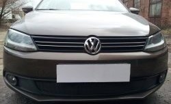 1 469 р. Сетка на бампер Russtal (черная) Volkswagen Jetta A6 седан дорестайлинг (2011-2015)  с доставкой в г. Самара. Увеличить фотографию 2