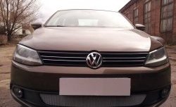 1 539 р. Сетка на бампер Russtal (хром) Volkswagen Jetta A6 седан дорестайлинг (2011-2015)  с доставкой в г. Самара. Увеличить фотографию 2