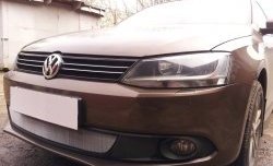 1 539 р. Сетка на бампер Russtal (хром) Volkswagen Jetta A6 седан дорестайлинг (2011-2015)  с доставкой в г. Самара. Увеличить фотографию 3