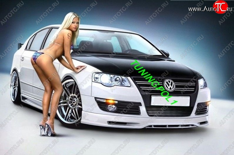 12 219 р. Накладка на передний бампер CSR Volkswagen Passat B6 универсал (2005-2010)  с доставкой в г. Самара