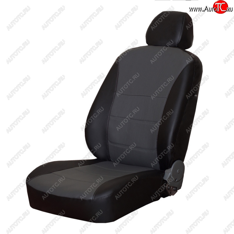 5 749 р. Чехлы на сиденья (экокожа) ПЕТРОВ Орегон  Volkswagen Polo  5 (2009-2020) седан дорестайлинг, седан рестайлинг (черный/серый)  с доставкой в г. Самара