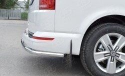 15 999 р. Защита заднего бампера (Ø42 мм, нержавейка, длинная версия) SLITKOFF Volkswagen Multivan T6 дорестайлинг (2016-2019)  с доставкой в г. Самара. Увеличить фотографию 4
