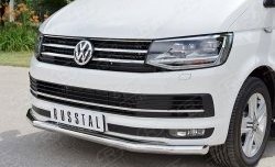 17 499 р. Защита переднего бампера (Ø63 мм, нержавейка, короткая база) SLITKOFF Volkswagen Multivan T6 дорестайлинг (2016-2019)  с доставкой в г. Самара. Увеличить фотографию 2