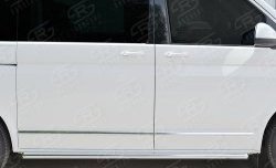 13 549 р. Защита порогов из круглой трубы диаметром 63 мм (короткая база) SLITKOFF (левая защита) Volkswagen Multivan T6 дорестайлинг (2016-2019)  с доставкой в г. Самара. Увеличить фотографию 4