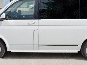 11 999 р. Правая защита порогов SLITKOFF из круглой трубы d63 мм Volkswagen Multivan T6 дорестайлинг (2016-2019)  с доставкой в г. Самара. Увеличить фотографию 2