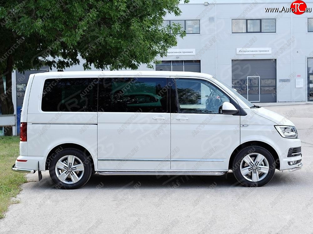 22 699 р. Левая широкая защита порогов с трубой диаметром 42 мм SLITKOFF Volkswagen Multivan T6 дорестайлинг (2016-2019)  с доставкой в г. Самара