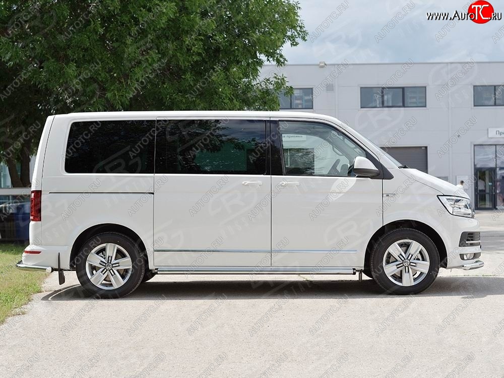 12 749 р. Левая защита порога SLITKOFF из круглой трубы диаметром 63 мм v2 Volkswagen Multivan T6 дорестайлинг (2016-2019)  с доставкой в г. Самара