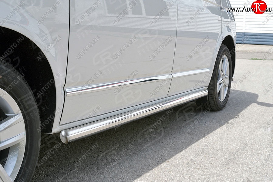 13 549 р. Левая защита порогов SLITKOFF из круглой трубы d63 мм SLITKOFF Volkswagen Multivan T6 дорестайлинг (2016-2019)  с доставкой в г. Самара