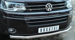 17 499 р. Одинарная защита переднего бампера диаметром 63 мм (Multivan-Caravelle) SLITKOFF Volkswagen Caravelle T5 рестайлинг (2009-2015)  с доставкой в г. Самара. Увеличить фотографию 2